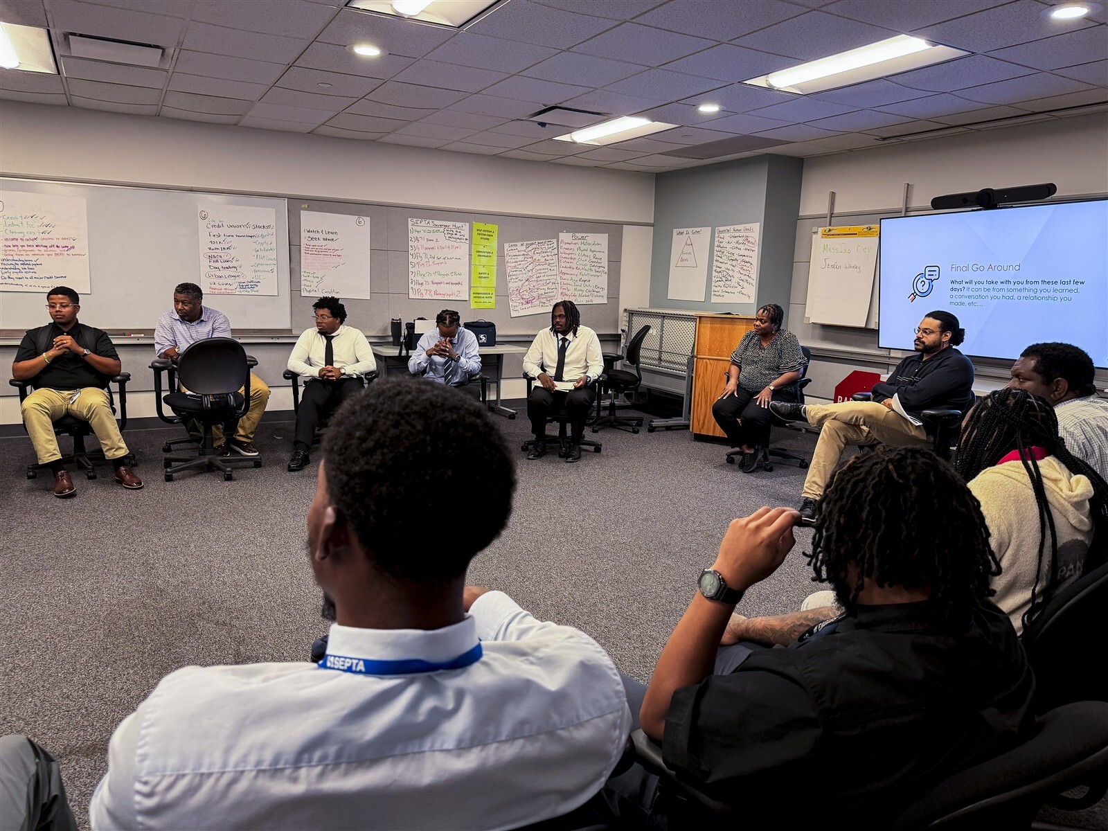 SEPTA participants seated in a circle during a Red Kite Project training discussion